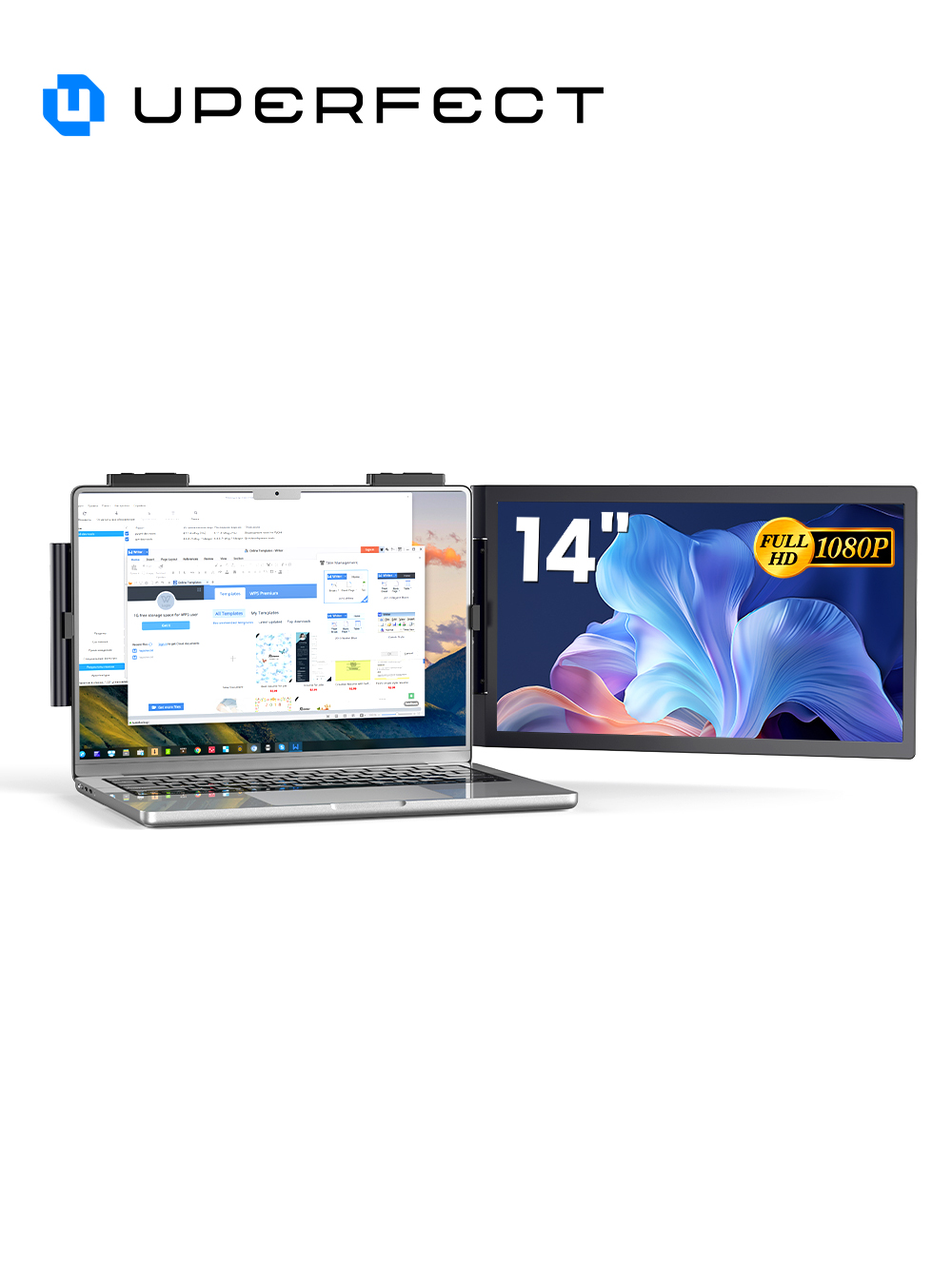 Pc Gaming Y Monitor - UPERFECT 14'' Portable Monitor Laptop Foldable