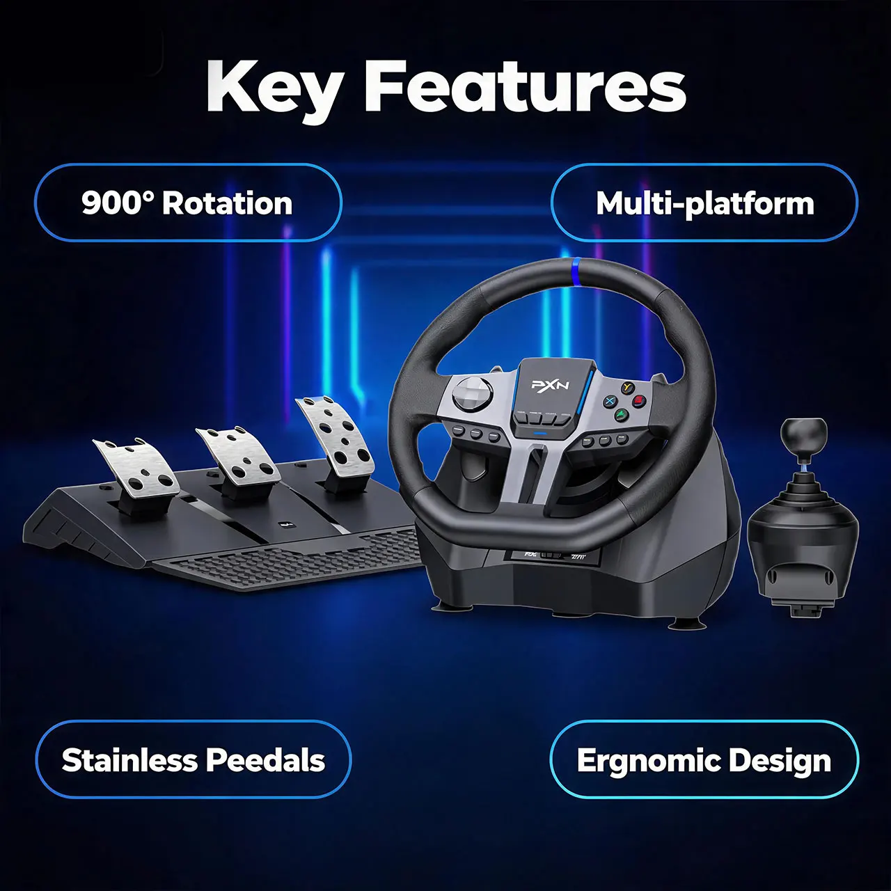 PXN V9 Gen2 Racing Steering Dr - Pc Gaming Xbox recension och pris