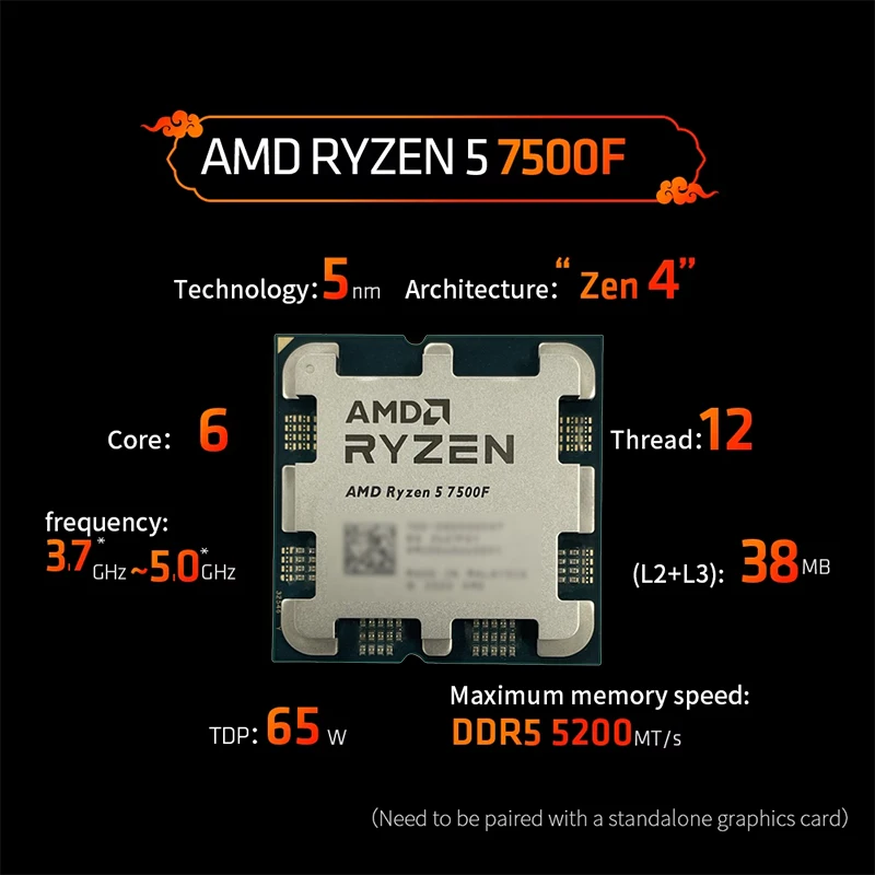 AMD Ryzen 5 7500F 3.7GHz 6-Cor - Pc Gaming Ryzen 5 recension och pris