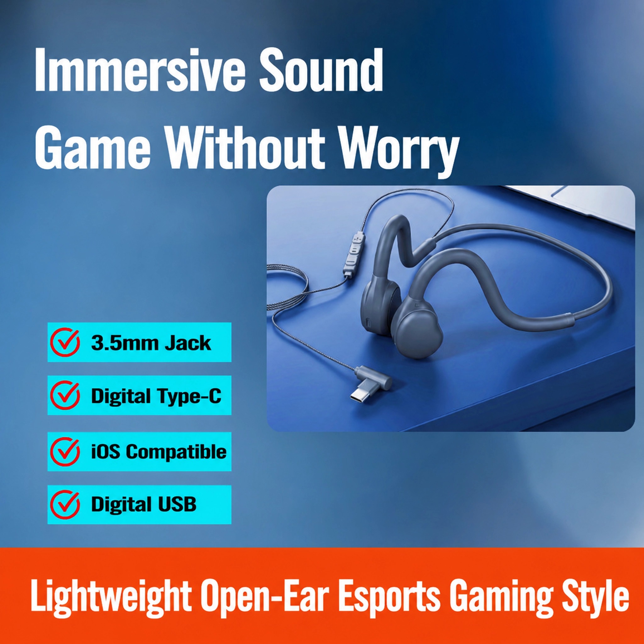 H08A Over Open Ear Wired Headp - Pc Gaming Y Monitor recension och pris