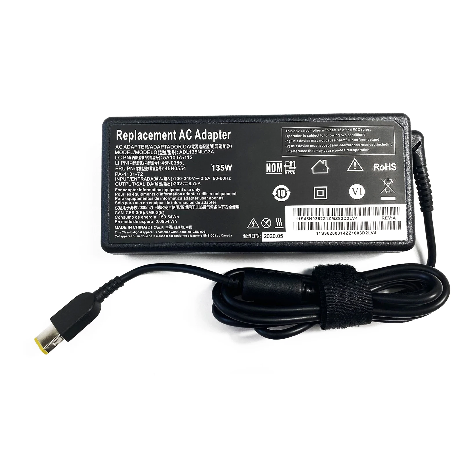 20V 6.75A 135W Laptop Ac Adapt - Pc Gaming Lenovo recension och pris